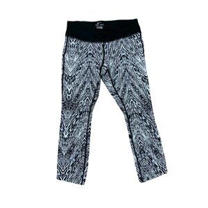 🟣🟣🟣 NIKE Dri Fit Women's Size Small Black White Pull On Stretch Leggings